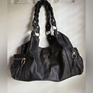 Relic Black Leather Shoulder Bag